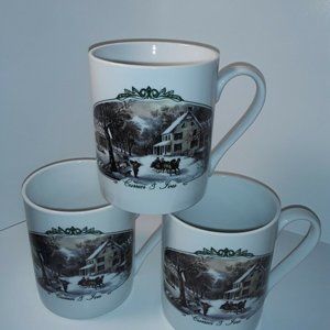 COFFEE MUGS CURRIER AND IVES YEAR 2000